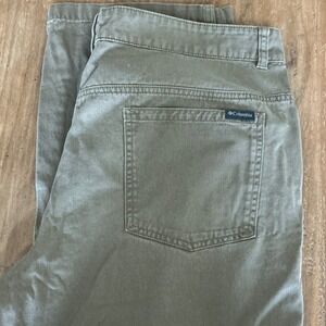 Columbia Mens Regular Fit Cotton Chino Pants Sage/Khaki Green 40x32 Straight Leg